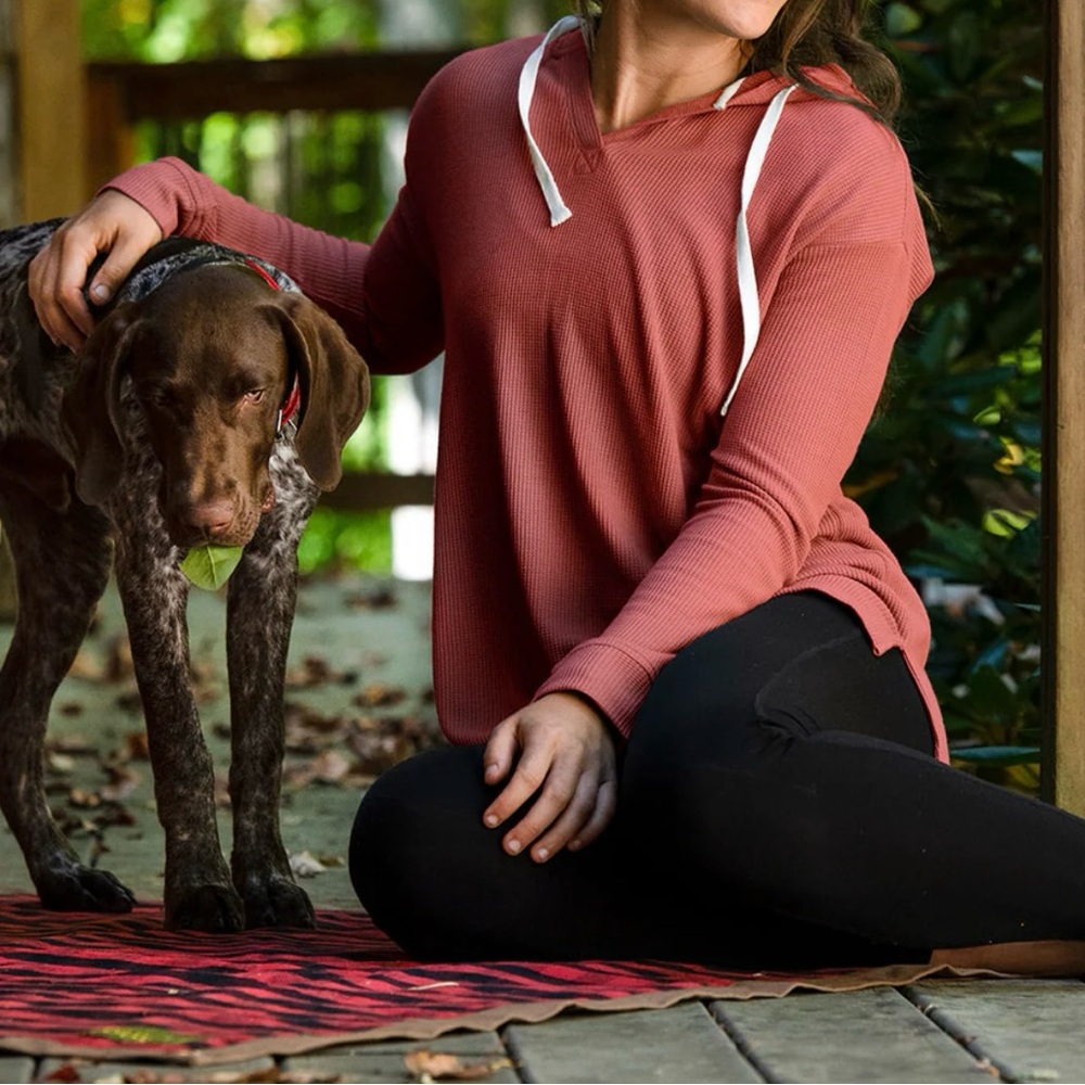 Free Fly Hoodie Women's S Rosewood Waffle Knit Bamboo Athletic Performance Fall